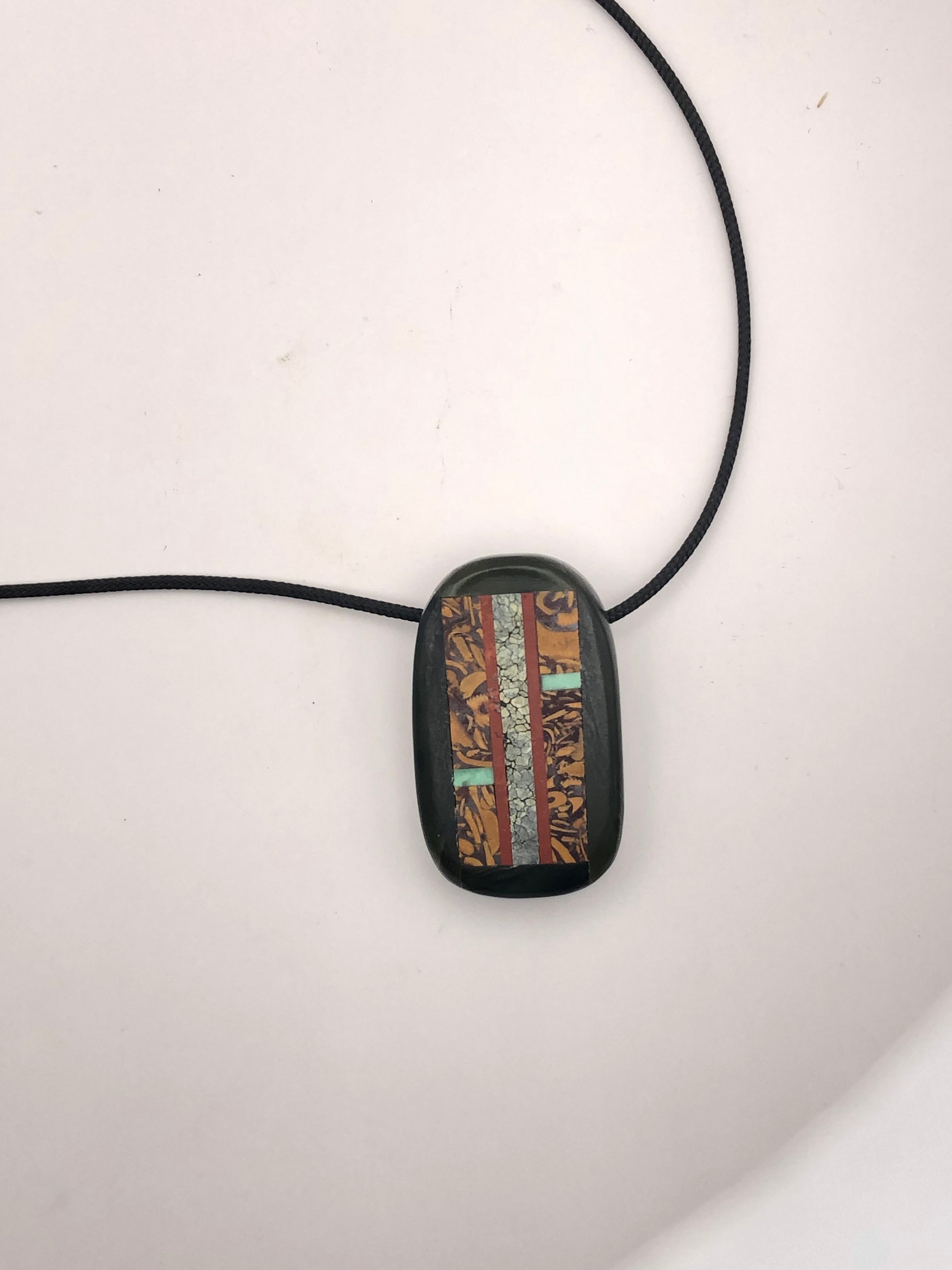 Modern Multi-Gem Intarsia pendant