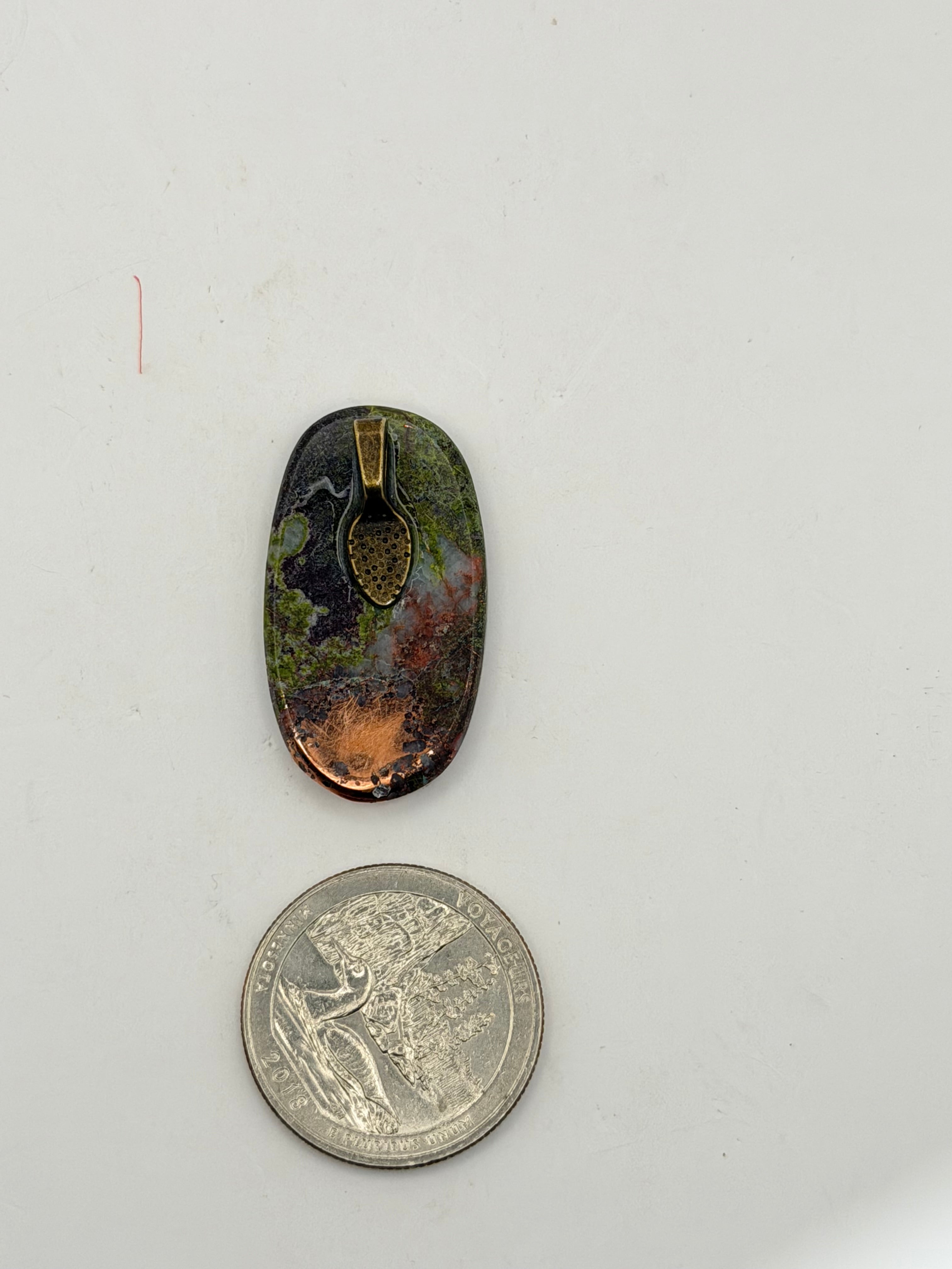 Native Copper in Stone Pendant