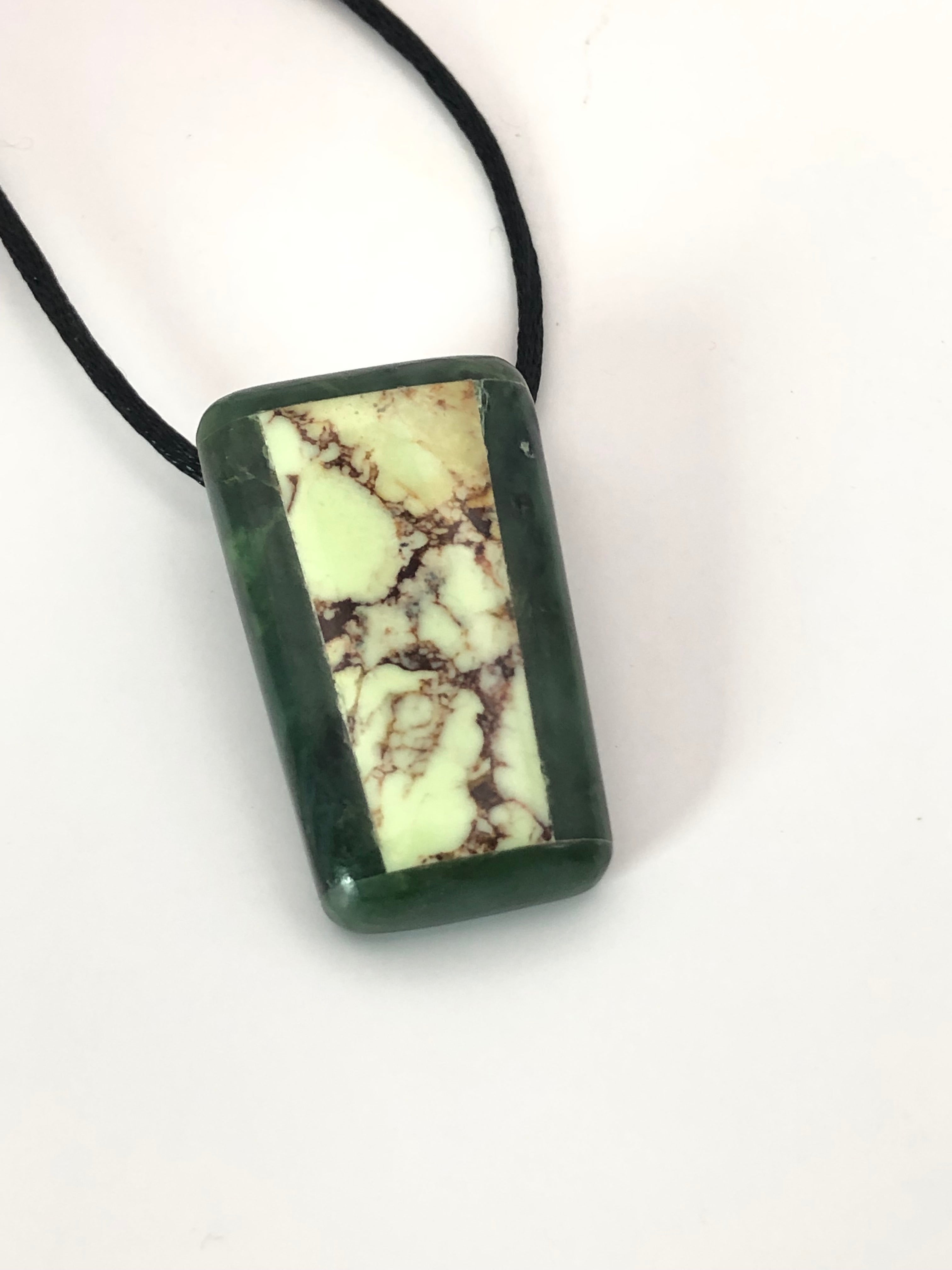 Jade and Lemon Chrysoprase Pendant
