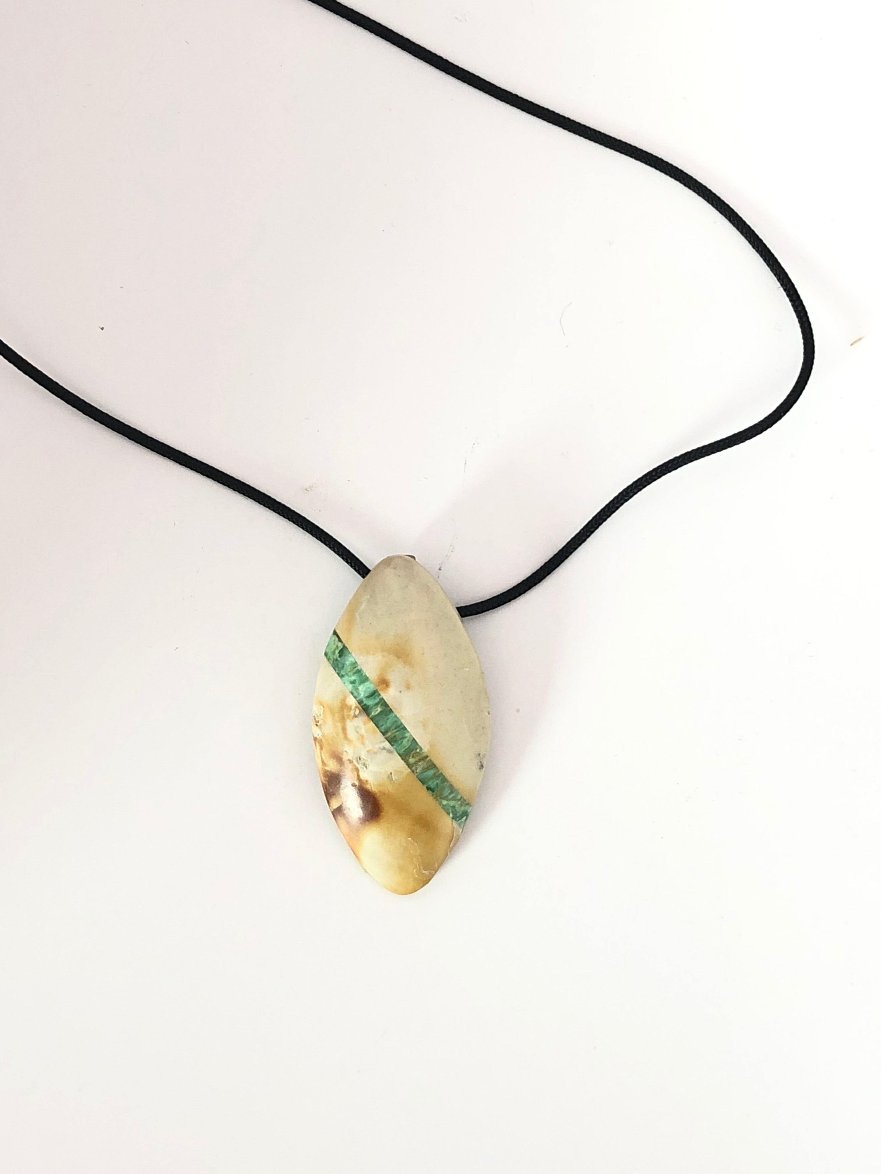 Jasper and Variscite Intarsia Pendant